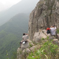 Rock climbing on the Lion Rock