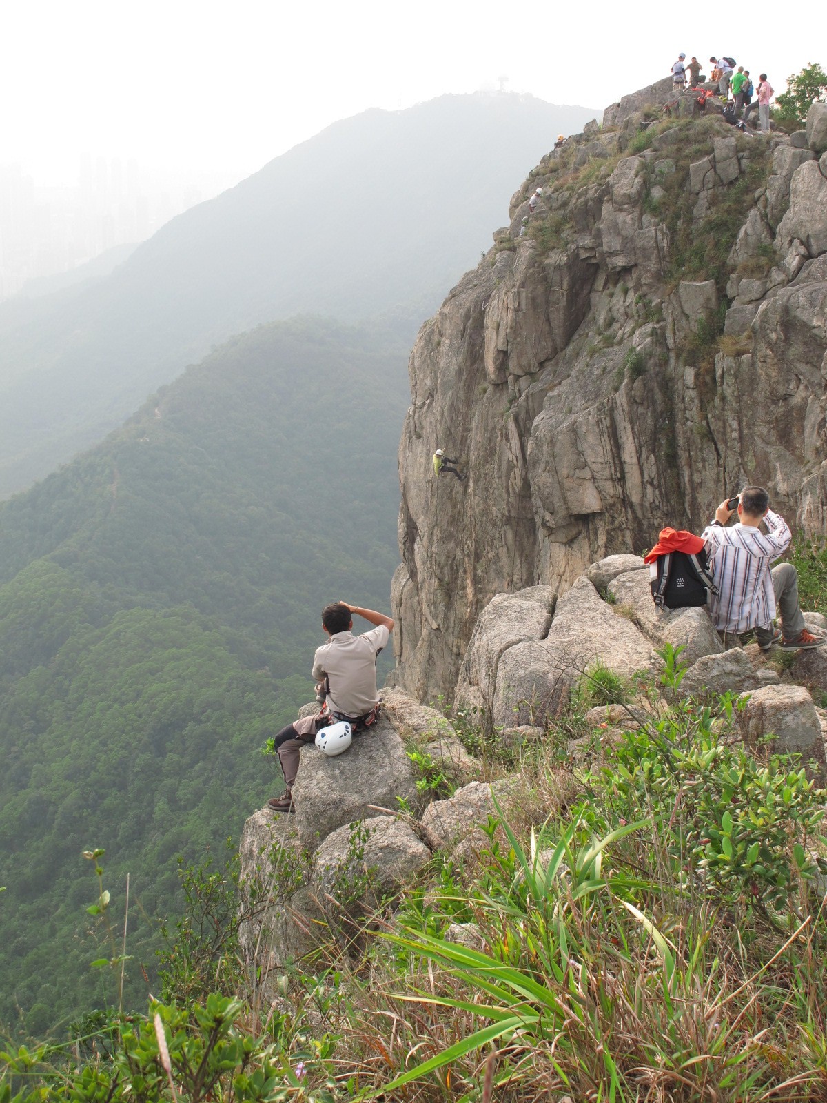 Rock climbing on the Lion Rock