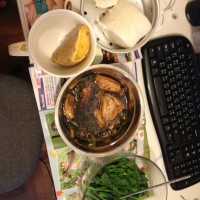 Lunch cooked by micro-waver in Tai Po Tsai